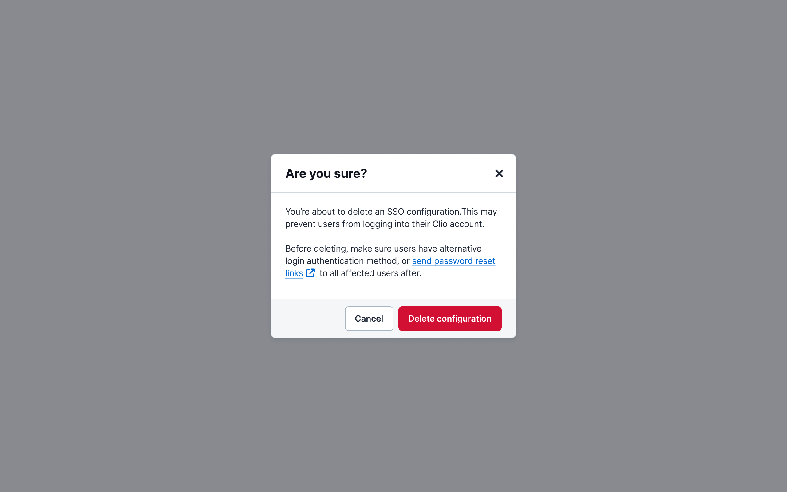 Error messages – SSO