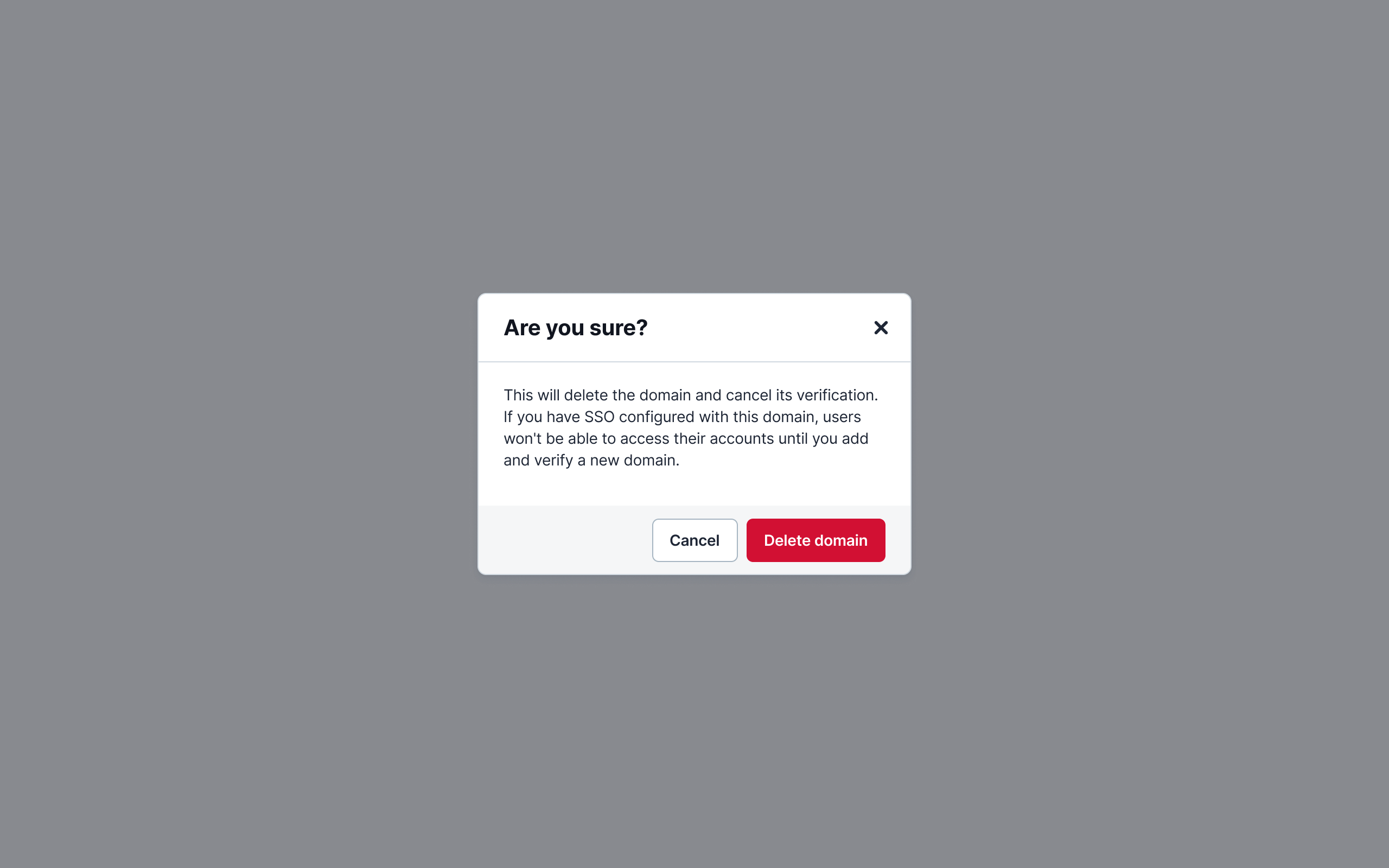Error messages – domain